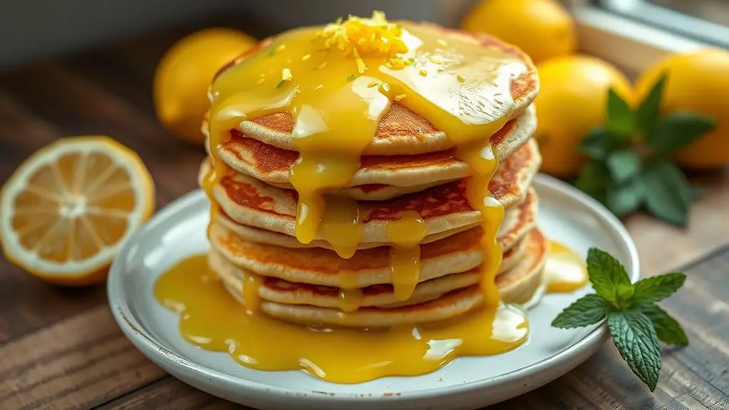 lemon curd filled pancakes