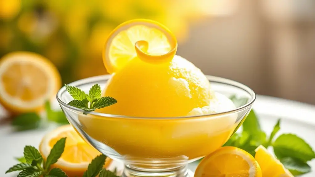 lemon flavored frozen dessert