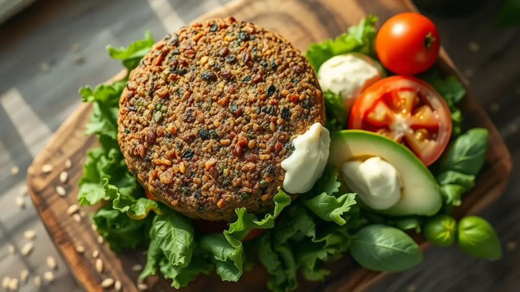 lentils combined with mushrooms