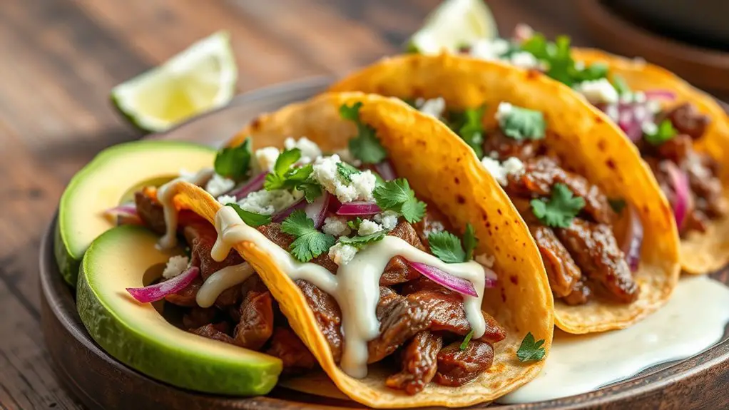 liver tacos topped with avocado