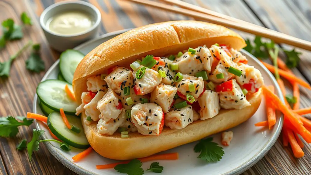 lobster roll with asian flavors