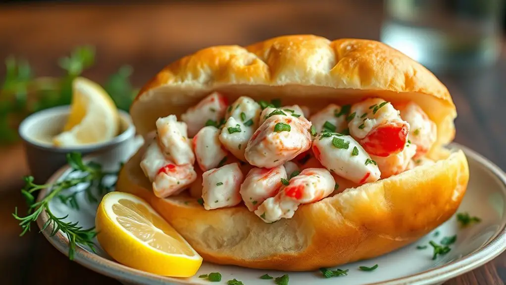 lobster roll with herb butter