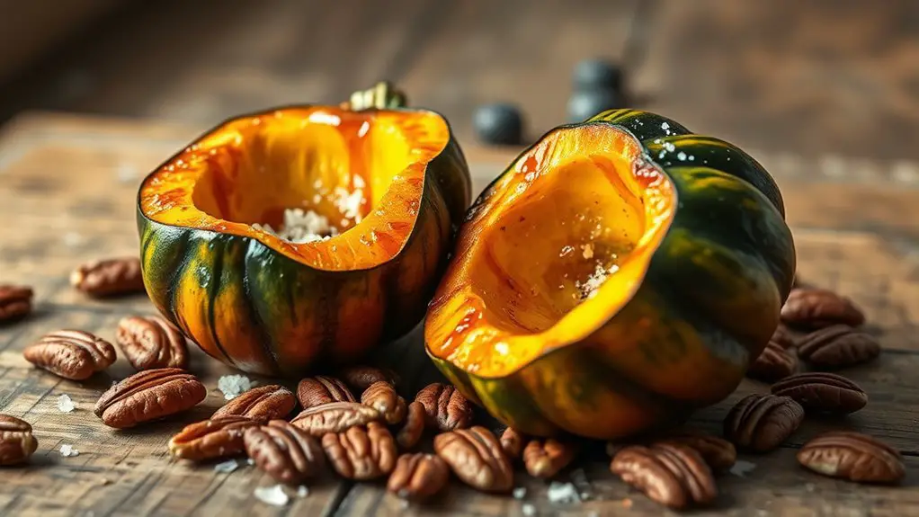 maple glazed roasted acorn squash