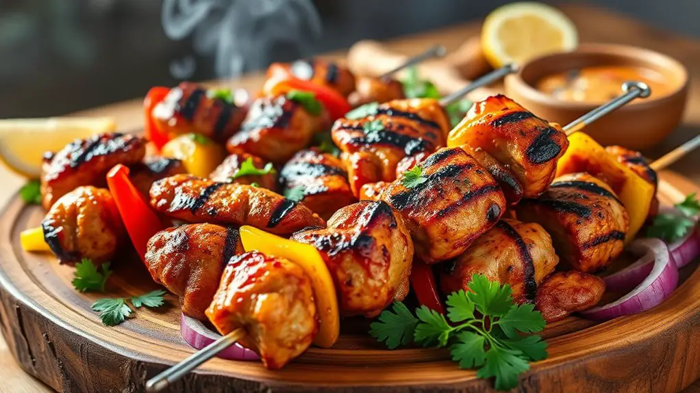 marinated spicy chicken kebabs