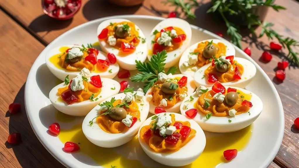 mediterranean inspired stuffed eggs