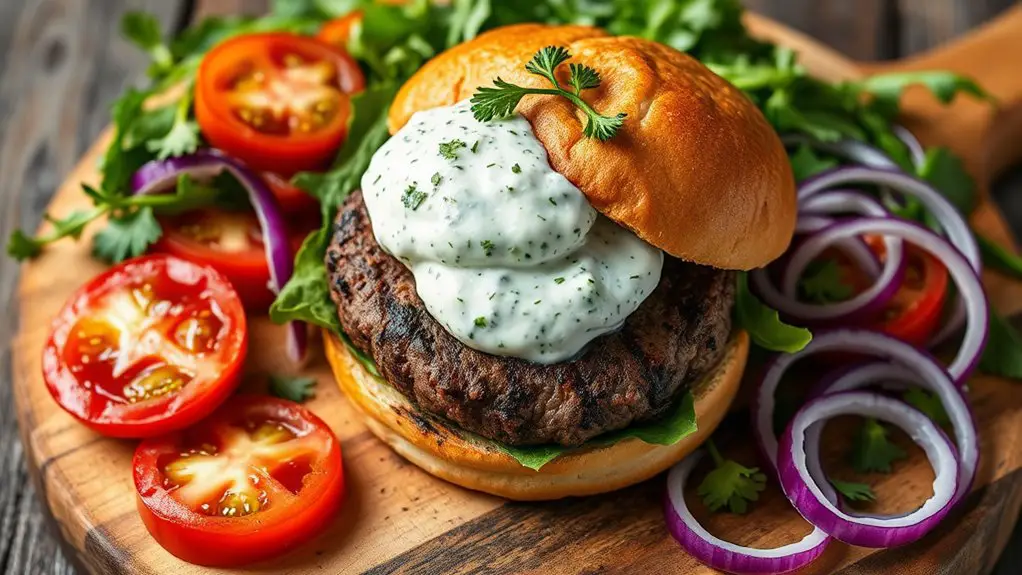 mediterranean style lamb burger