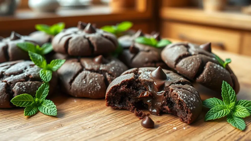 minty chocolate soft cookies