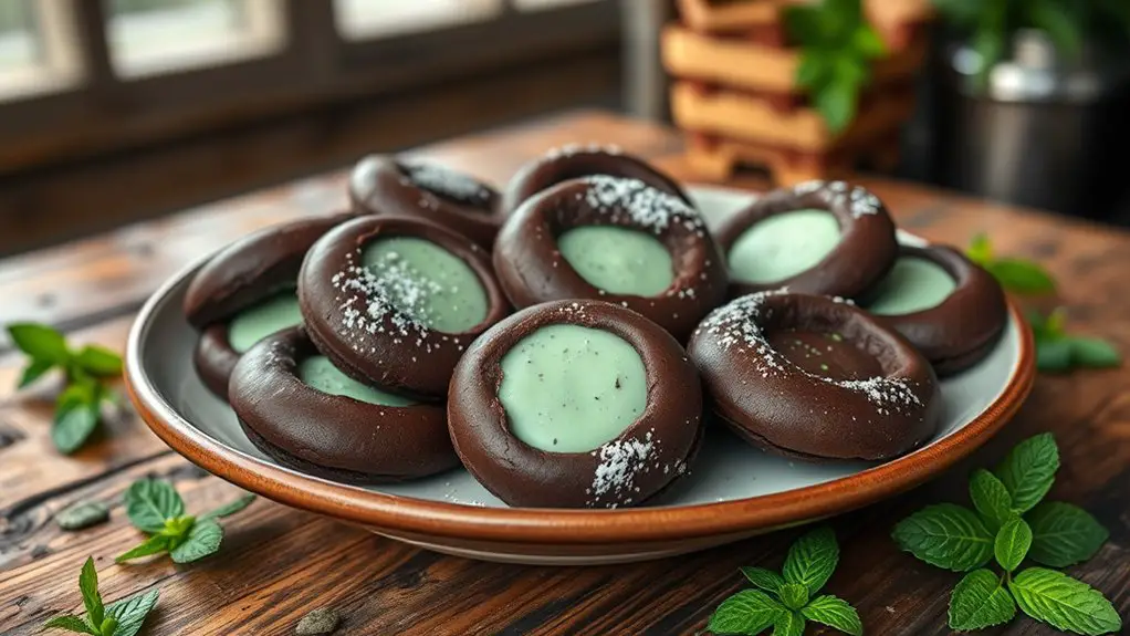 minty chocolate surprise cookies