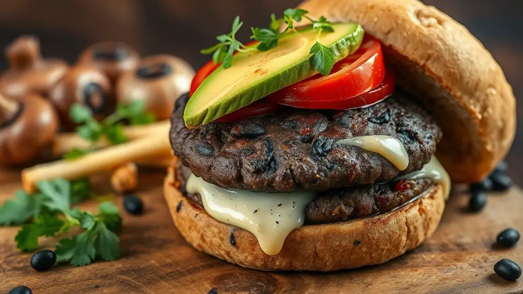 mushroom black bean burger