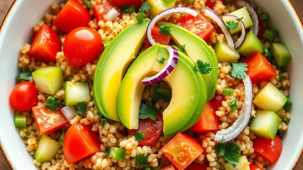 nutritious avocado quinoa salad