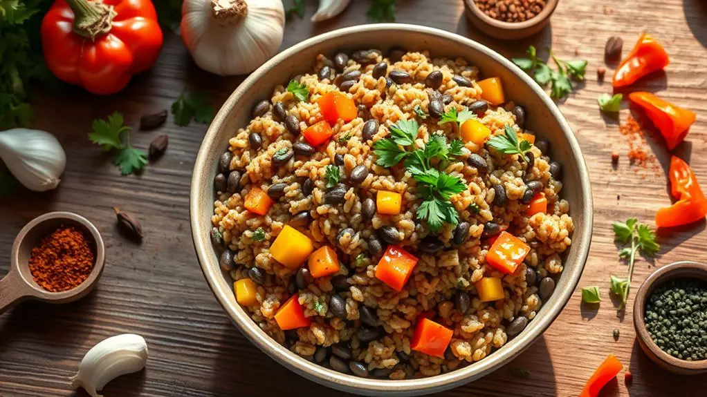 nutritious lentil rice meal