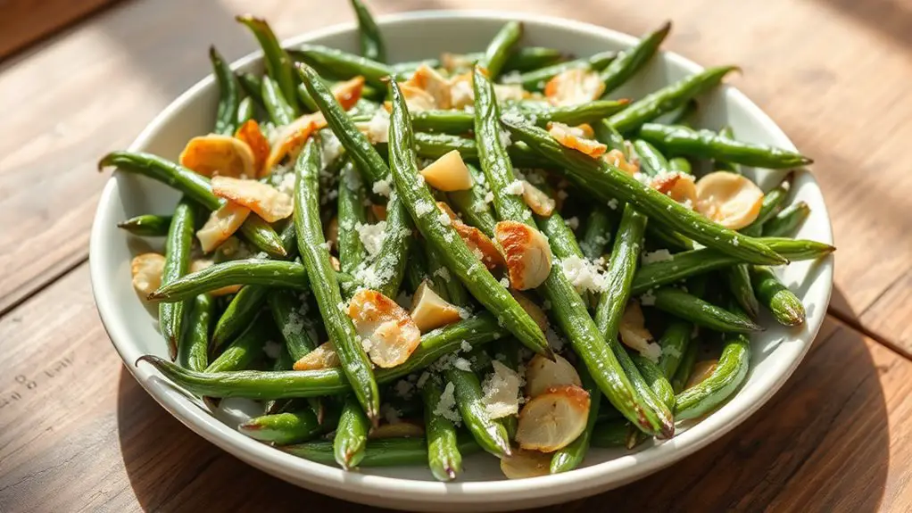 parmesan topped roasted green beans