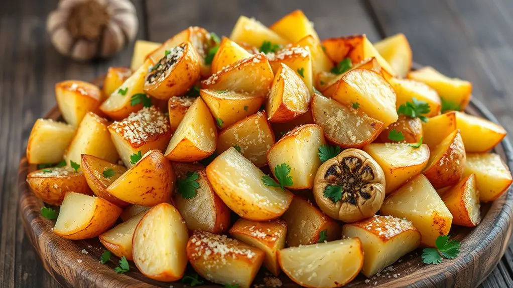 parmesan topped roasted potatoes