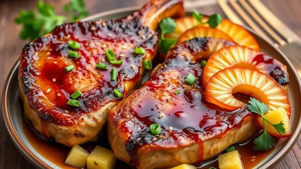 pineapple glazed pork chops