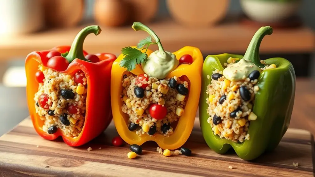 quinoa filled bell pepper dish