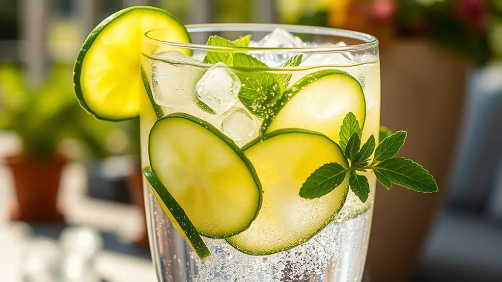 refreshing cucumber mint beverage