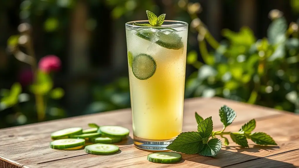 refreshing cucumber mint drink