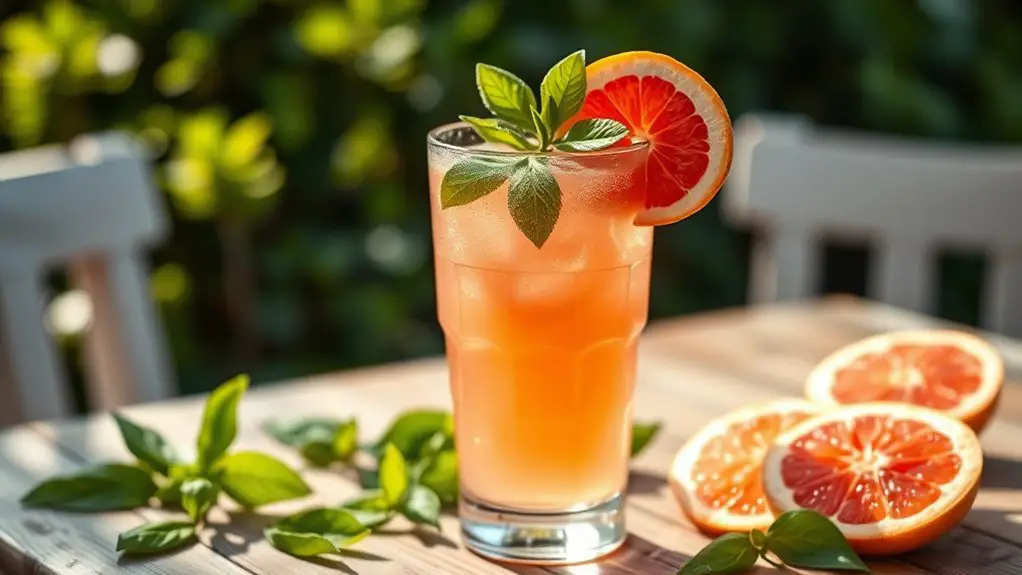 refreshing grapefruit basil cocktail