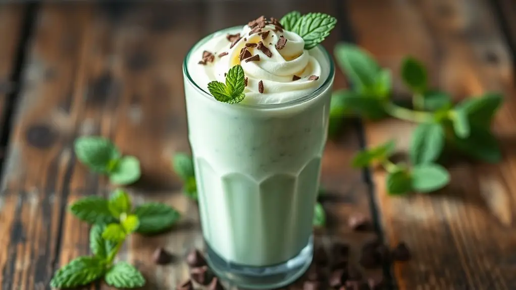 refreshing minty chocolate shake