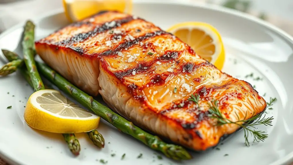 salmon and asparagus dish