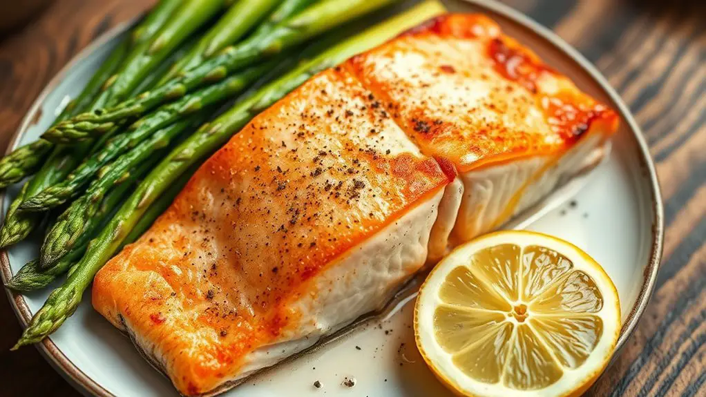 salmon and asparagus dish