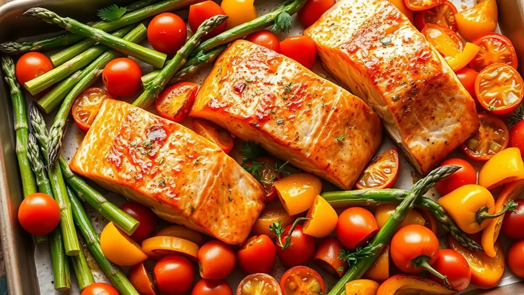 salmon with roasted vegetables