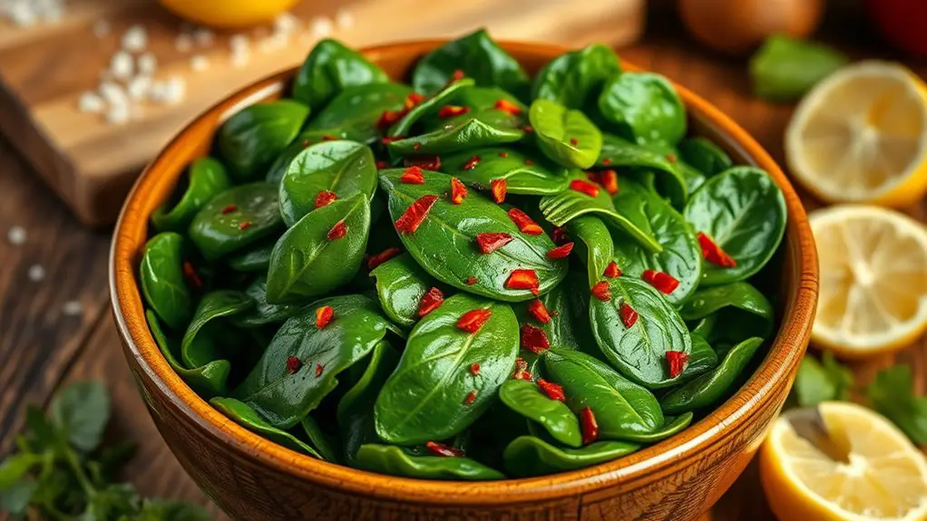 saut ed spinach with chili