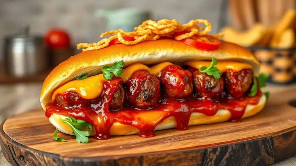 savory bbq meatball sandwich