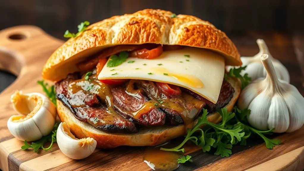 savory garlic butter sandwich