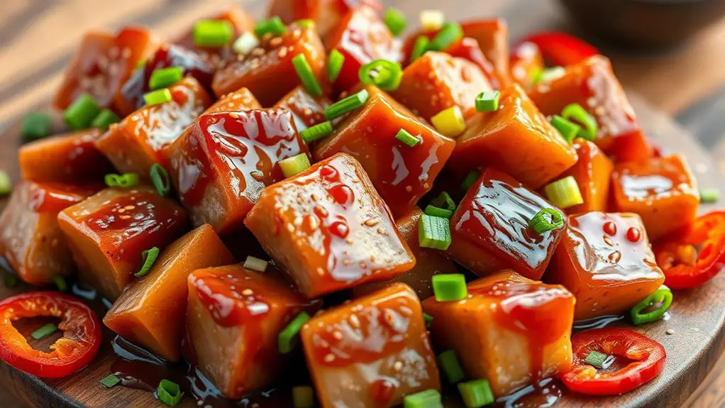 savory glazed pork bites