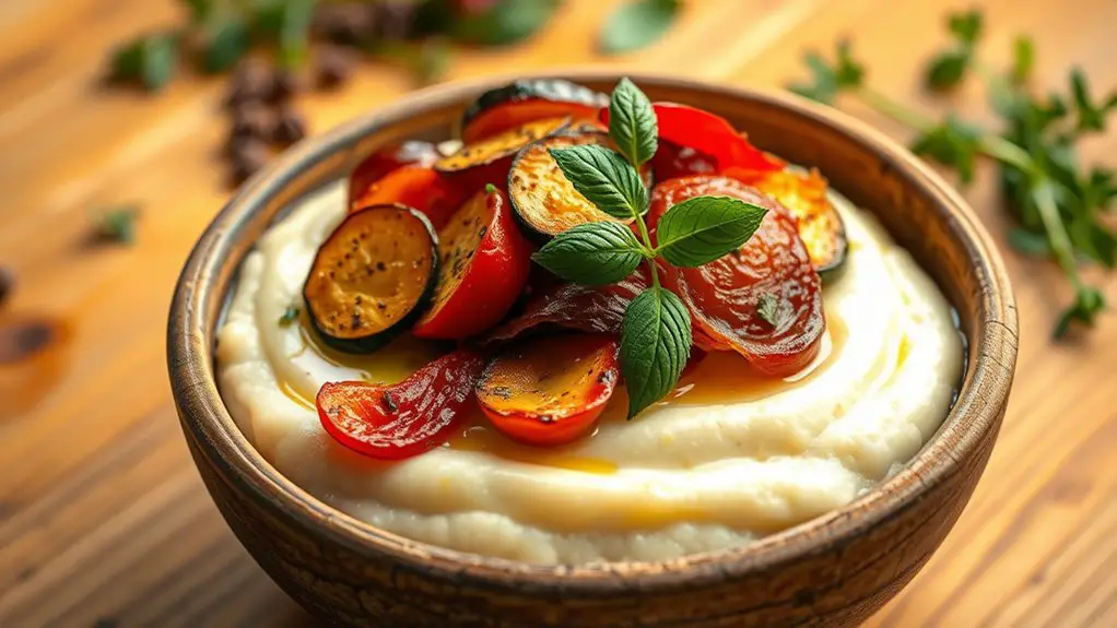 savory grits with vegetables