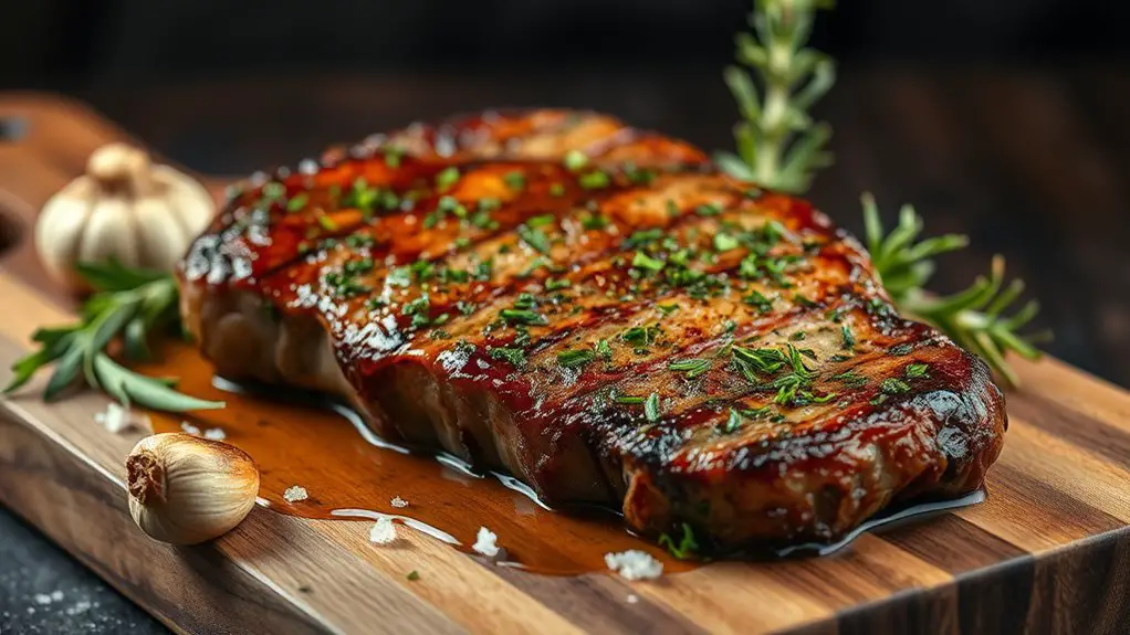 savory herb coated steak