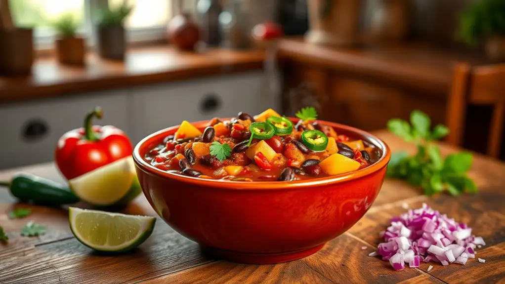 savory meatless chili recipe