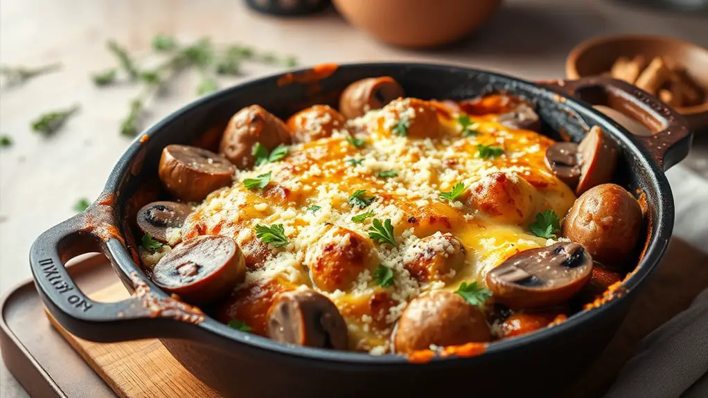 savory mushroom sausage casserole