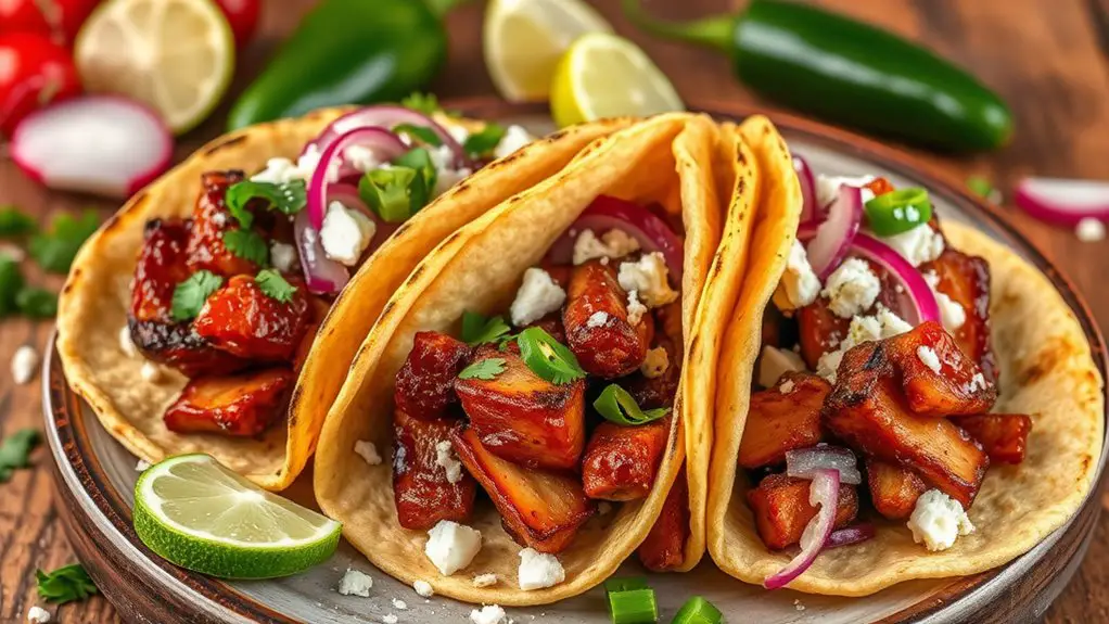 savory pork belly tacos