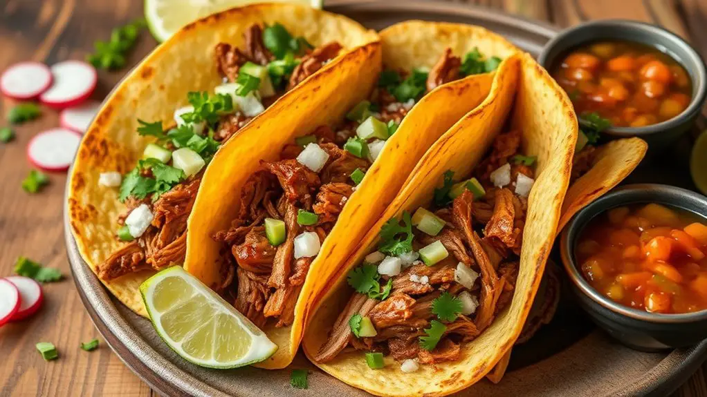 savory pork filled tacos