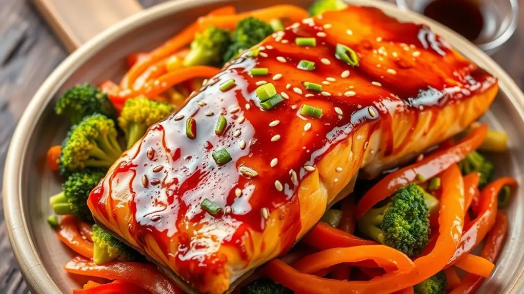 savory salmon with vegetables