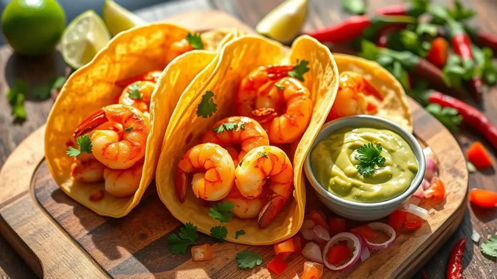 savory shrimp filled tacos