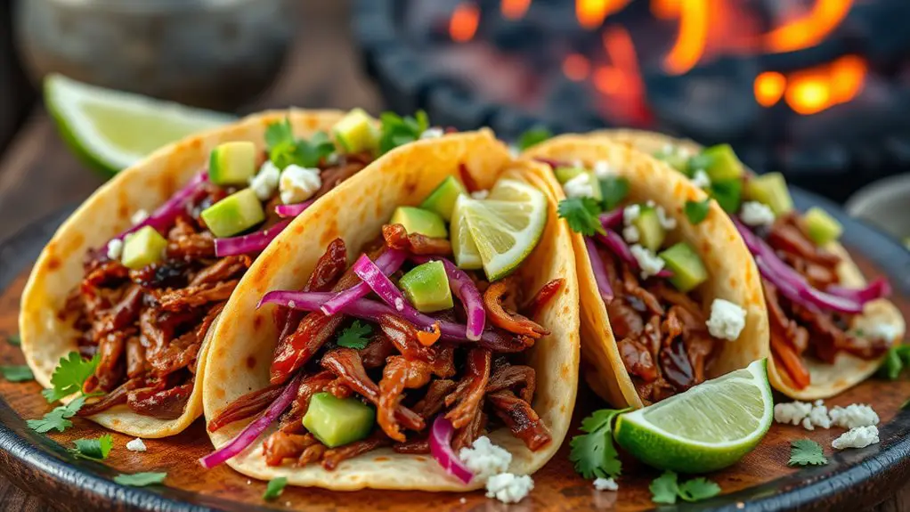 savory smoked pork tacos