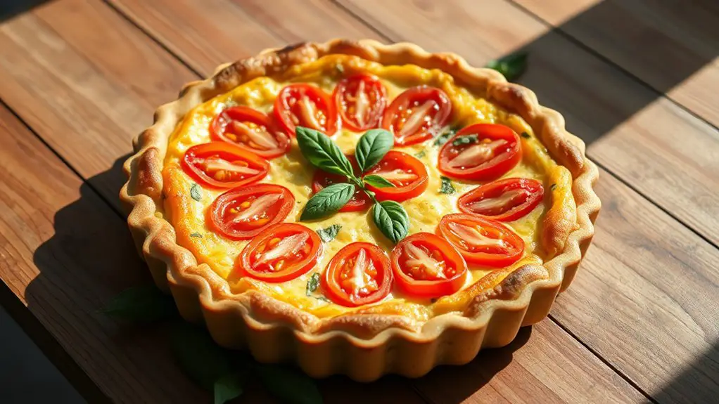 savory tomato basil quiche