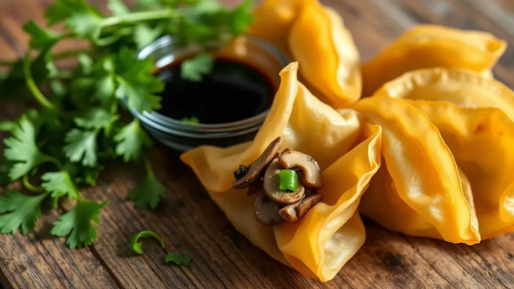 savory vegetarian mushroom dumplings