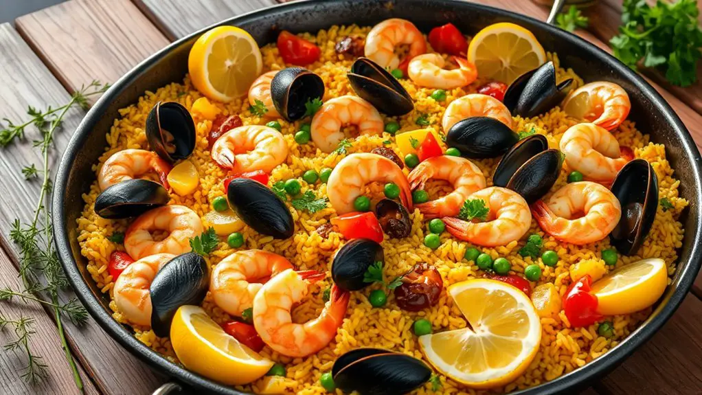 seafood filled rice dish