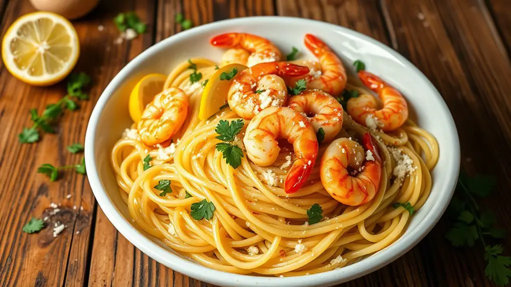 shrimp pasta with lemon garlic