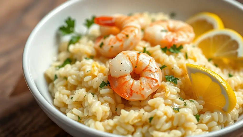 shrimp risotto with lemon garlic