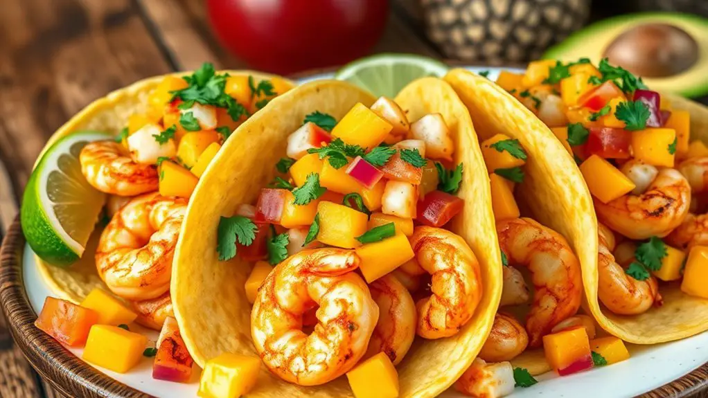 shrimp tacos with mango