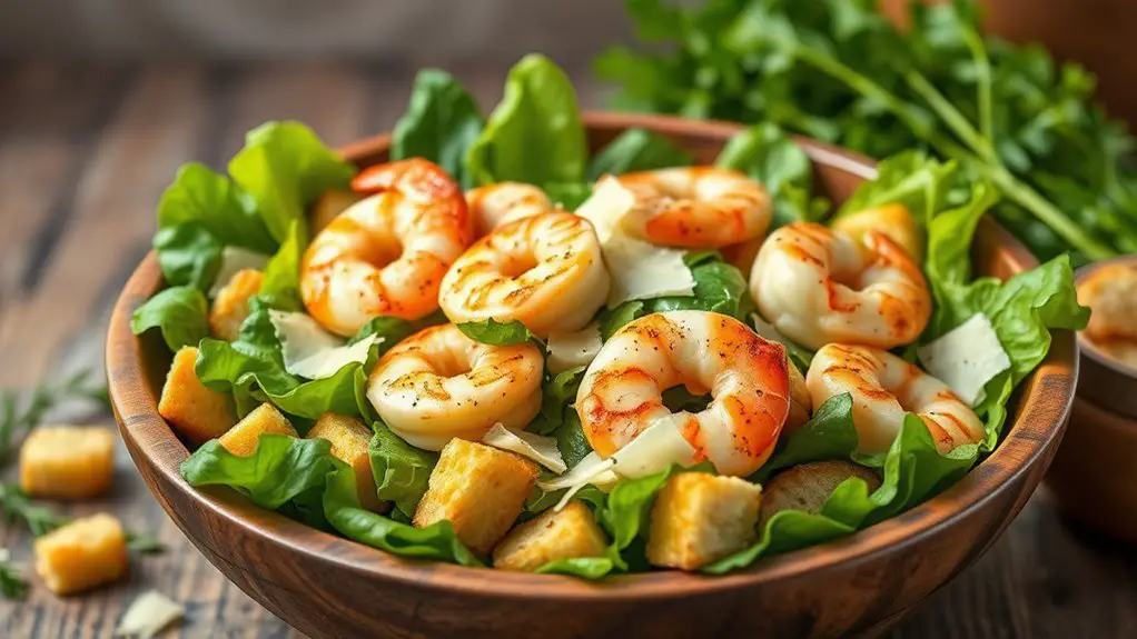 shrimp topped caesar salad