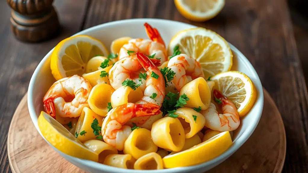 shrimp tortellini with garlic