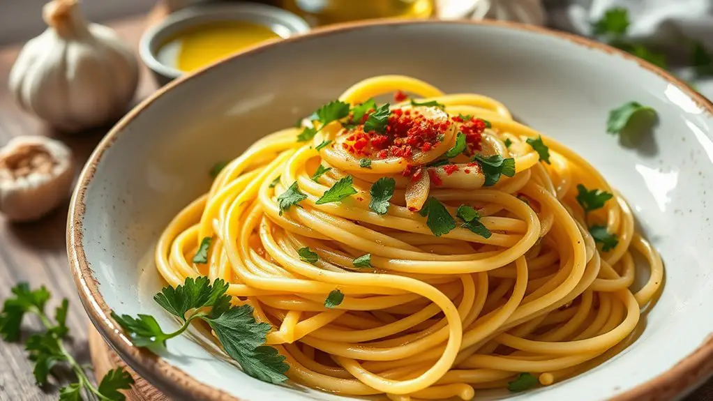 simple garlic oil pasta