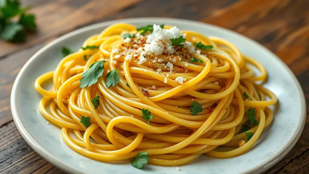 simple garlic oil pasta