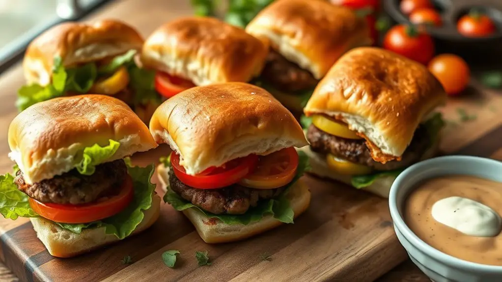 small flavorful burger bites